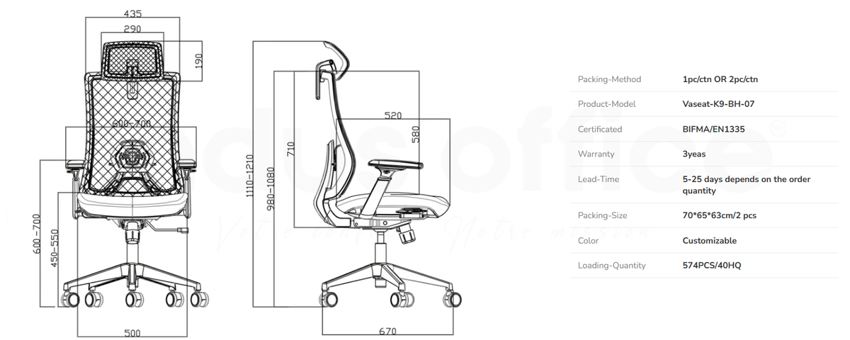 Fauteuil de Direction WH-07 - Mesh & Design
