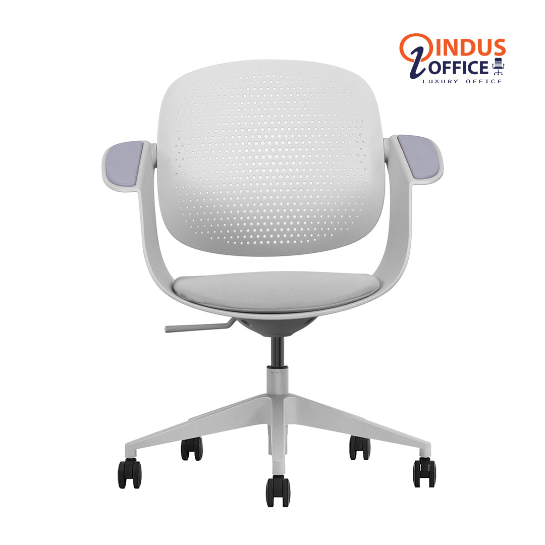 Chaise de Bureau F2-G01 : Alliant Style et Confort avec Dossier Gris Clair