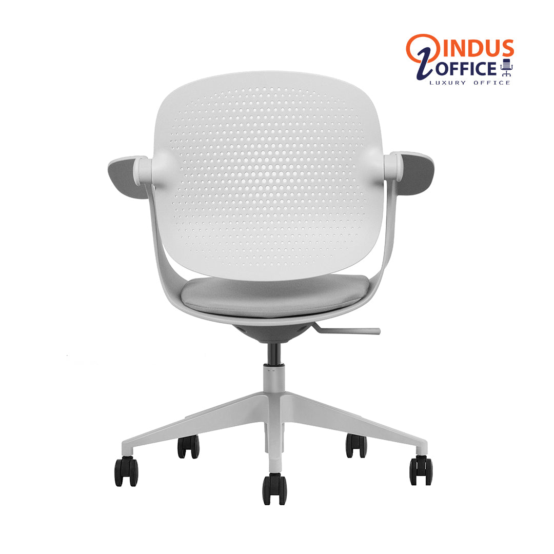 Chaise de Bureau F2-G01 : Alliant Style et Confort avec Dossier Gris Clair