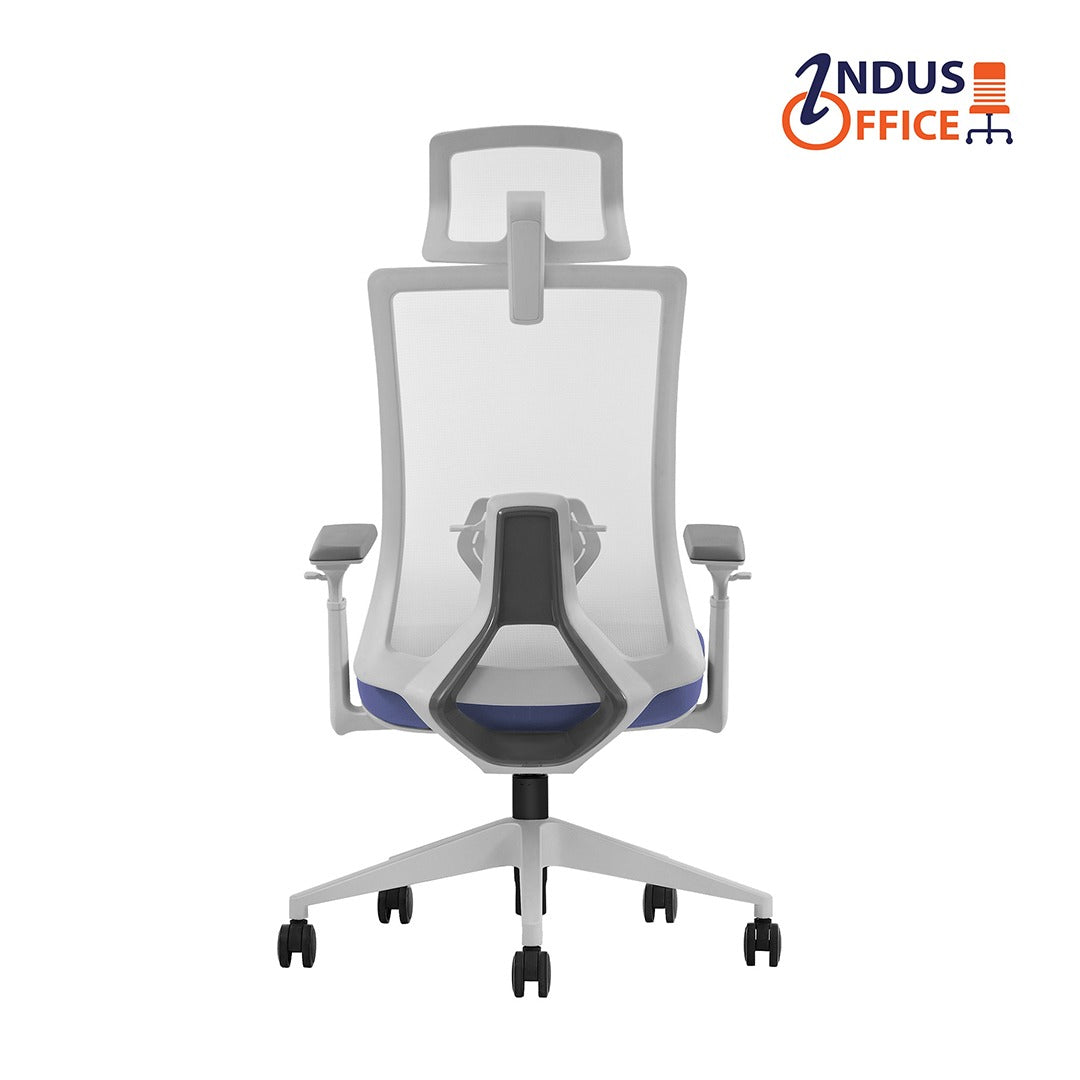 Chaise de Bureau K9-WH-07 : Assise Coulissante et Base en Nylon Blanc Élégante