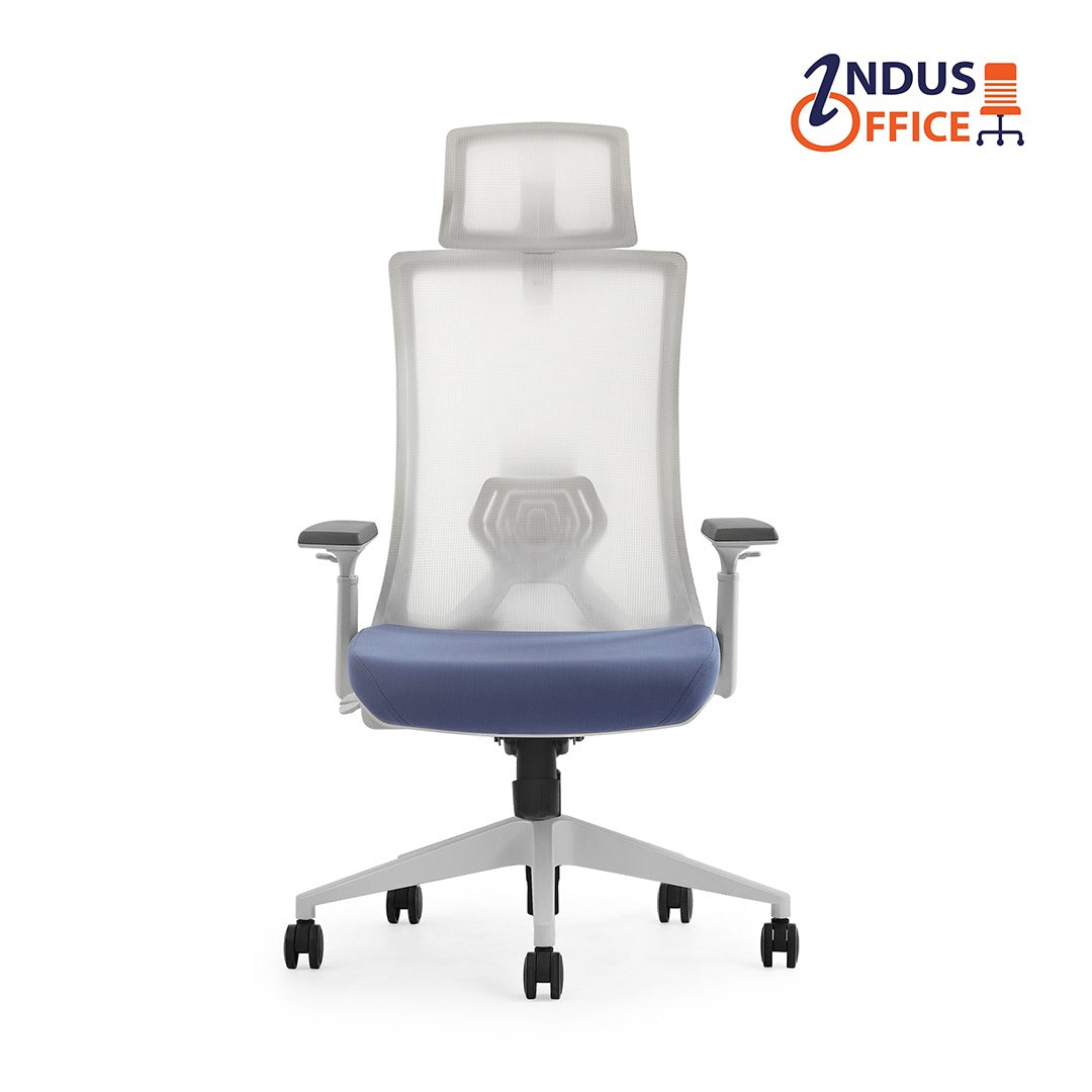 Chaise de Bureau K9-WH-07 : Assise Coulissante et Base en Nylon Blanc Élégante