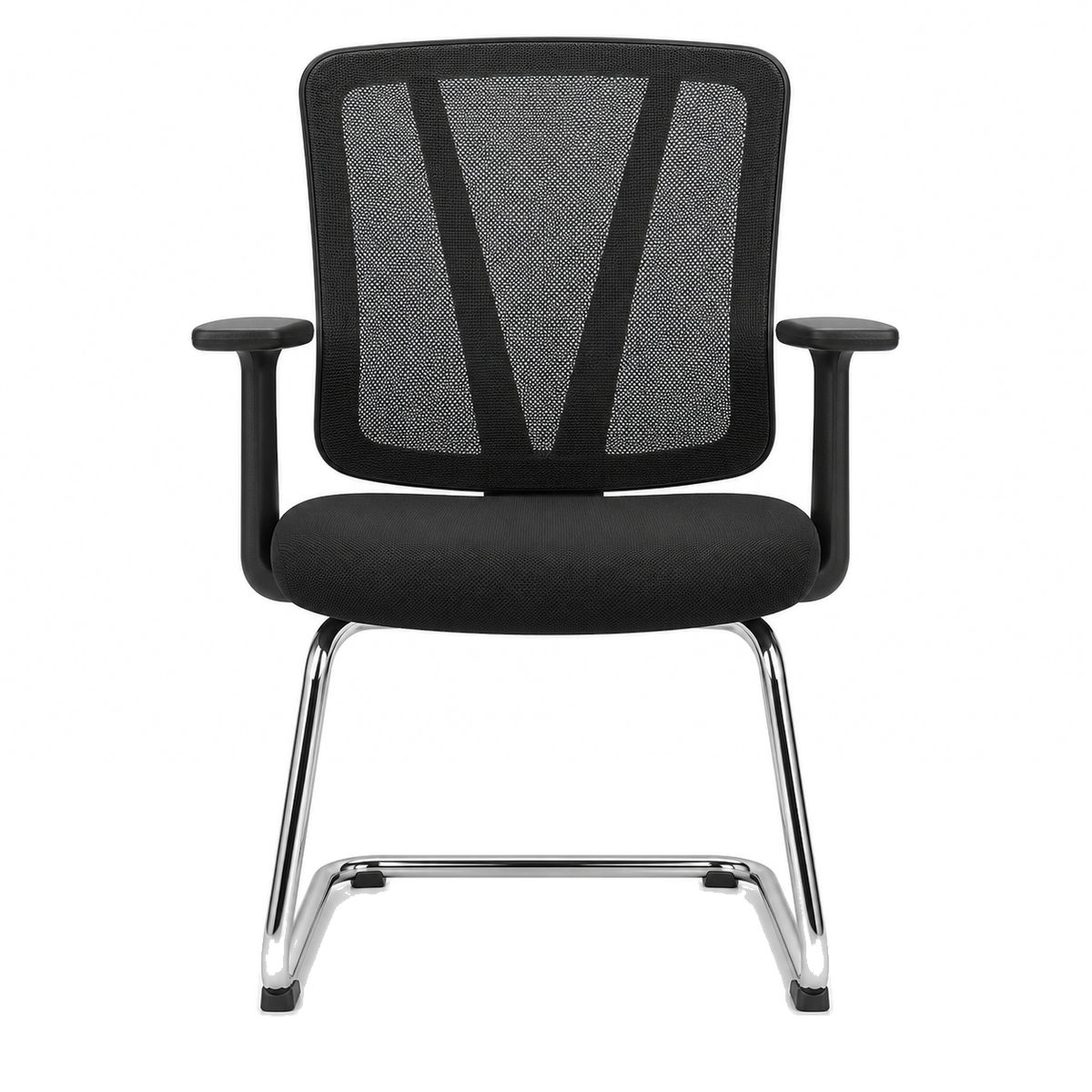 Chaise visiteur mesh D-T-081C-1-04 à piètement luge chromé