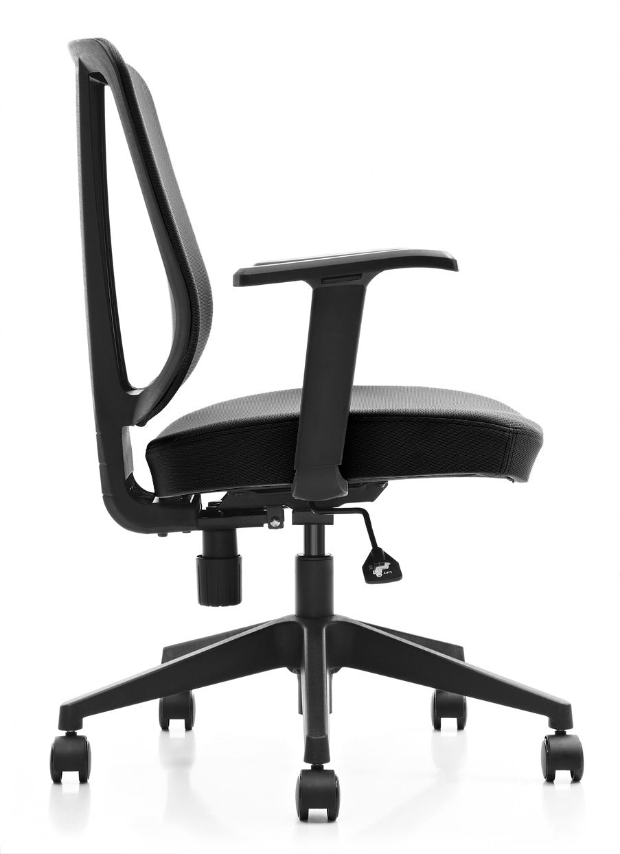 Chaise de bureau en tissu T-081B-2 à accoudoirs réglables